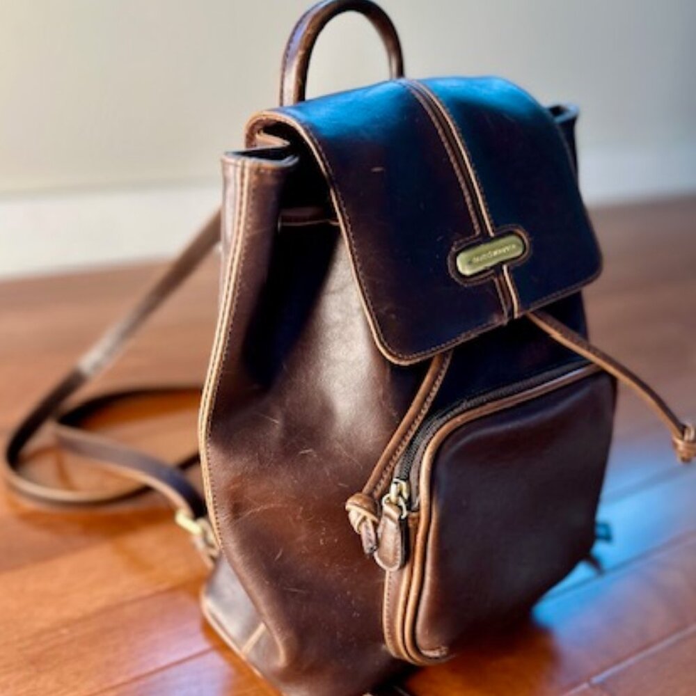 Liz Claiborne Brown Leather Backpack